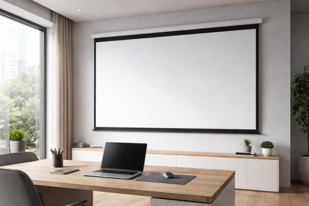 découvrez comment un câblage invisible rend votre écran de projection parfaitement compatible avec les bureaux modernes, alliant esthétisme et fonctionnalité.