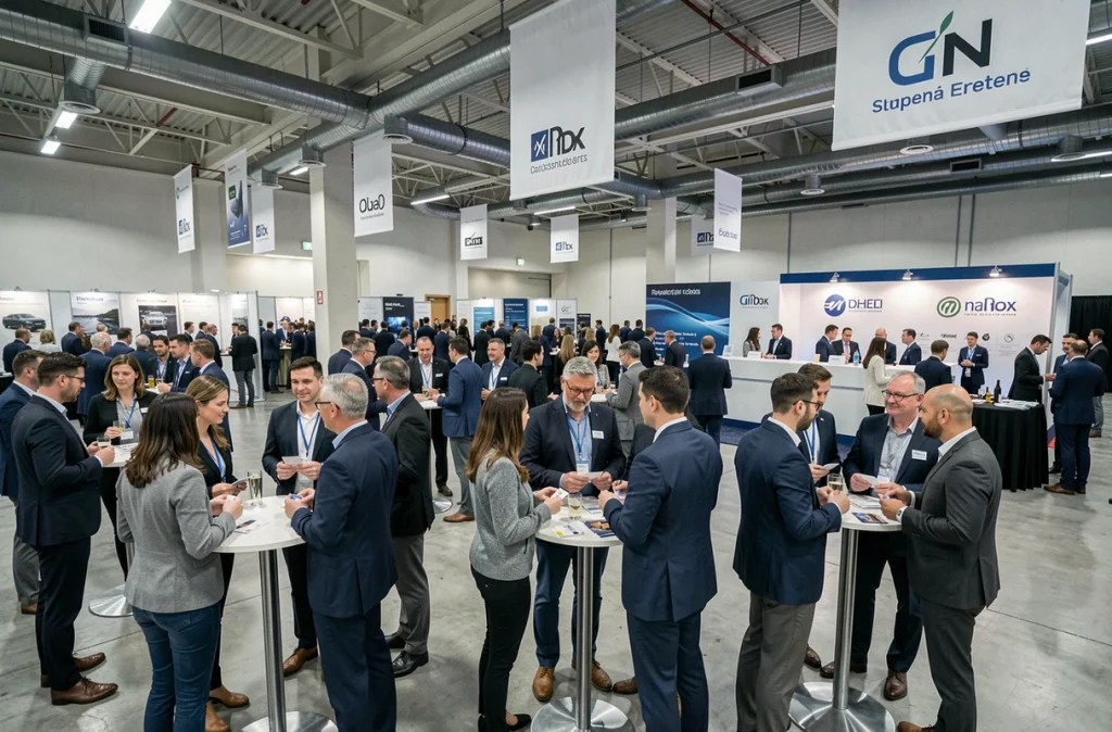 Vue d'ensemble de l'espace networking du salon Lesentreprisesfrenchy 2026 avec exposants et visiteurs