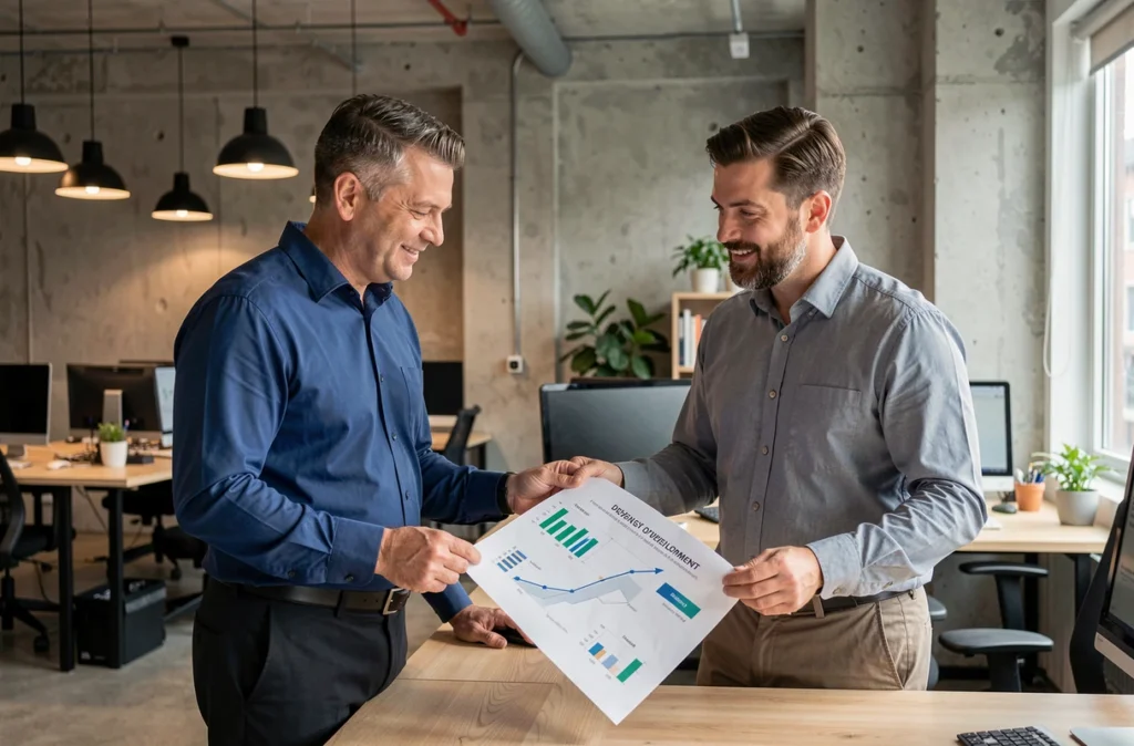 Conseiller de Sermorens Consultants accompagnant un entrepreneur dans le développement de son entreprise